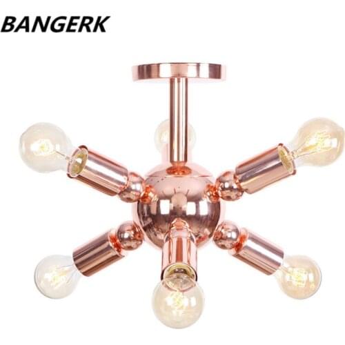 Lustre Industrial Vintage LED Ceiling Light Iron Rose Gold Ceiling Lamps Edison Antique Lamp Fixtures Home Decor Lighting