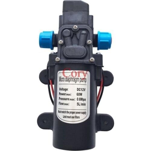 1PC DC 12V/24V 60W/80W High Pressure Micro Electric Diaphragm Water Pump With Automatic Pressure Switch,Flow 5L/minm