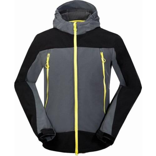 Soft shell jacket men windproof waterproof Camping & Hiking jacket thermal fleece Lined Outdoor coat Mountaineering clothes