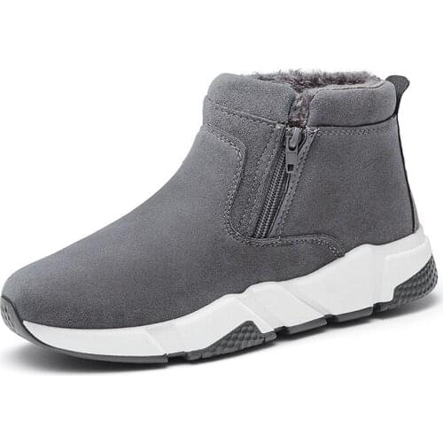 New Fashion Concise Style Mens Snow Boots In 2021 Early Winter Comfortable Low Heel Plush Thickening Shoes with Platform