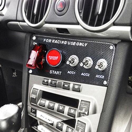 For Power Speediness & Racing Car Panel Engine Start Push Button Set Switch Universal New LED Carbon Ignition