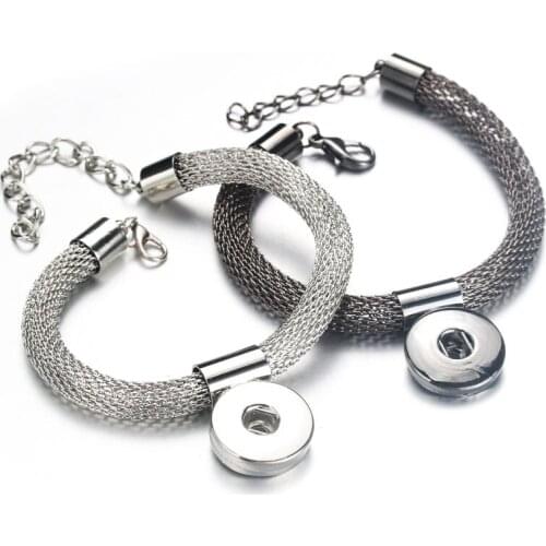 Newest Adjustable Snap Button Bracelet Metal European & American Charms Bracelet For Women 18mm Snap Button Jewelry 041008