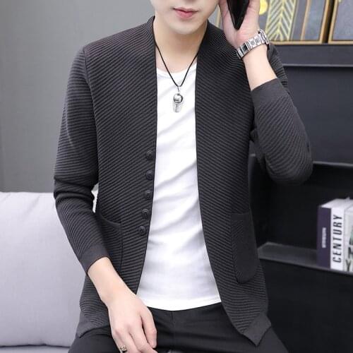 2021 spring new knit cardigan male thin spring sweater coat trend cape short windbreaker ruffian handsome soil