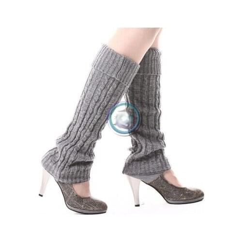 Solid wool arcylic Knitted Leg Warmers Crochet Gaiters Boot Cuffs Boot Covers #3643