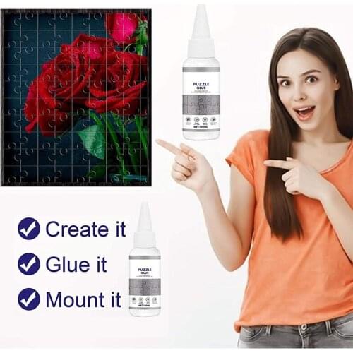 Jigsaw Puzzle Glue with Trowel Applicator Transparent Liquid Jigsaw Puzzle Fixative Glue Laminates and Preserves JW