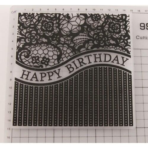 Plastic Embossing Folder Template DIY Scrapbook Photo Album Card Happy Birthday-S001