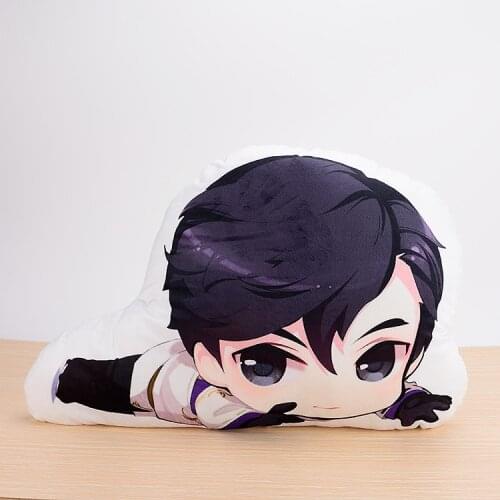 Yuzuru Hanyu pillow toys cartoon figure Skating boy soft short plush stuffed Q doll double sided pillowcase for gift