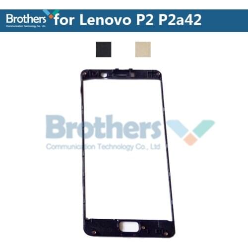 LCD Frame Bezel for Lenovo P2 P2a42 Screen Holder Front Housing for Lenovo Vibe P2 P2c72 Phone Replacement Parts Black Gold New