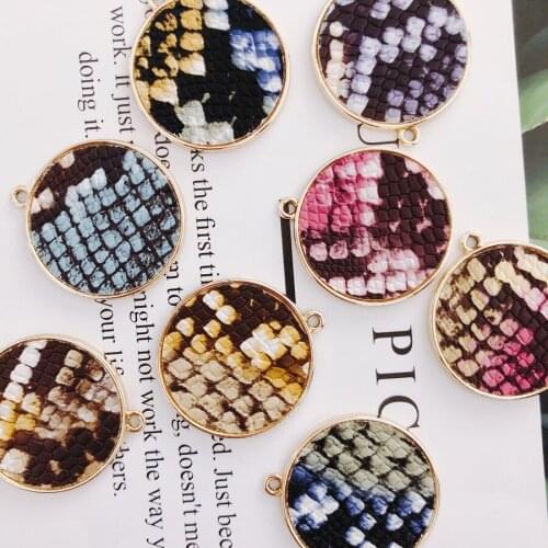 Alloy Round Pendant Necklace Charms DIY Material Jewelry Earring Accessories