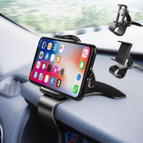 Universal Phone Holder 360 Degree Rotation Car Navigation Dashboard Mount Cell Phone Non-slip Adjustable Clip GPS Stand Holder