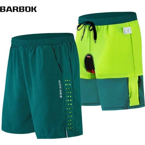 WOSAWE MTB Bicycles Cycling Shorts Mens Bike Shorts With Underpants 2 In 1 Breathable Outdoor Downhill Shorts Bermuda Ciclismo