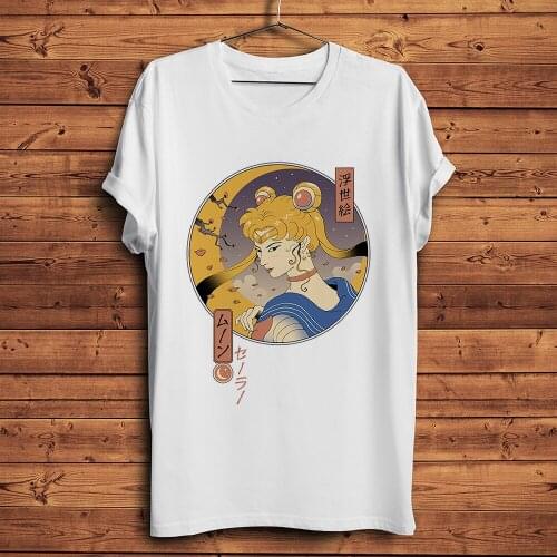 Ukiyoe style Sailor funny anime t shirt men summer white casual tshirt unisex short sleeve streetwear tee