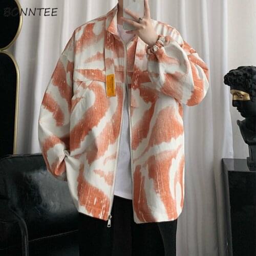 Women Basic Jackets Tie Dye Plus Size 3XL Zipper Loose Long Sleeve Outwear Chic Streetwear Ins Casual Korean Style Loose Ulzzang