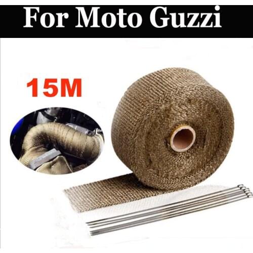 15m Titanium Exhaust Heat Wrap Roll For Motorcycle Fiberglass Heat Shield For Moto Guzzi V7 Iiracer Classic Racer Special Stone