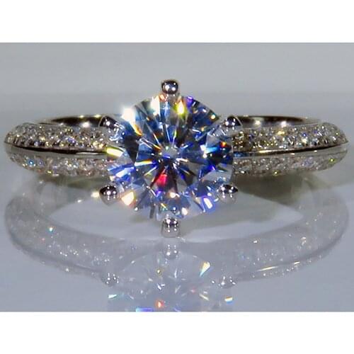 18K Au750 White Gold Women Ring Moissanite Diamonds 1 2 3 4 5 Carat Elegant Wedding Party Engagement Anniversary Ring Trendy