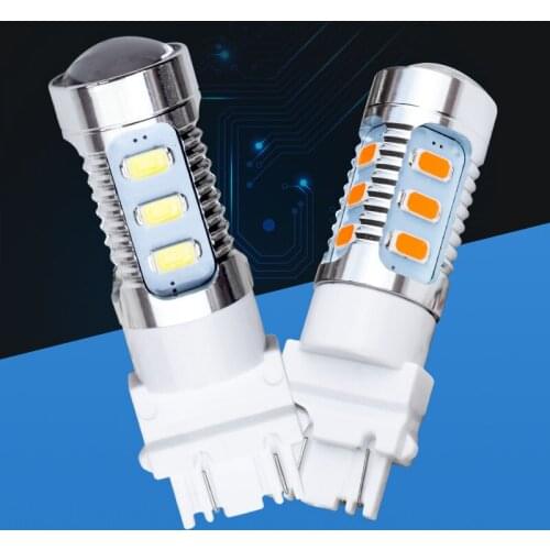 2pcs 3157 3156 Car Light Source 15 SMD 5630 LED P27/7W High Power P27W LED Car Bulbs Brake Lights Red Parking white yellow amber