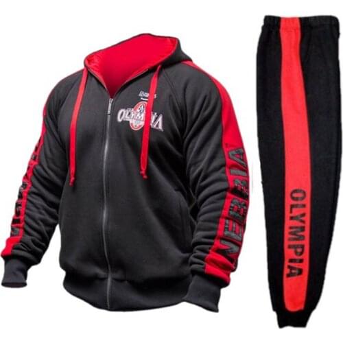 2021 OLYMPIA Mens zipper Hoodies Fashion Casual male gyms fitness Bodybuilding cotton Sweatshirt sportswear Brand top coat