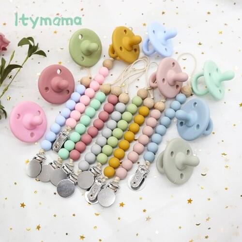 3PC Baby Silicone Pacifier Set Infant Soother Solid Pacifier Cases Nipple Clips Dummy Teething Pacifier Toys Nursing Accessories