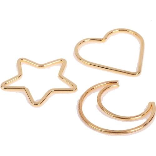 4PCs Star Moon Love Heart Hoop Dream Catcher Rings for DIY Dreamcatchers Wreaths