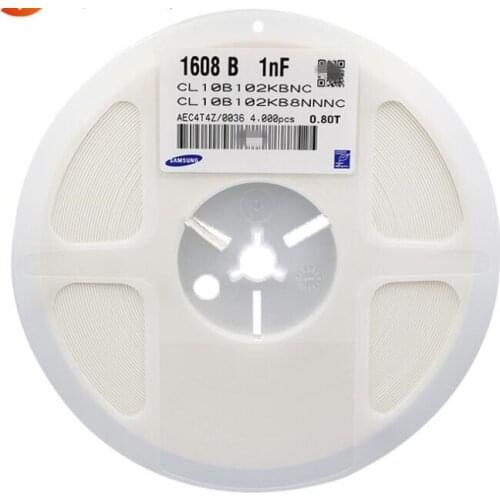 4000pcs 0603-102K CL10B102KBNC 1608 B 1NF Chip capacitors SMD ceramic capacitors environmentally friendly lead-free