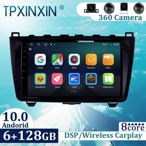 6+128GB For Mazda 6 2008-2012 Android 10 Carplay Radio Player Car GPS Navigation Head Unit Car Radio with Screen