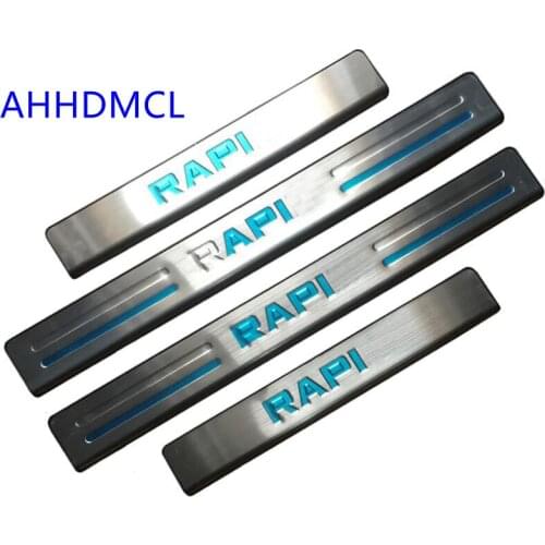 Car Welcome Pedal Threshold Strip Door Sill Strip For Skoda Rapid 2012 2013 2014 2015 2016 2017 2018 2019