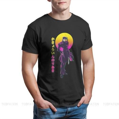 Noriaki Kakyoin Vaporwave TShirt For Men JoJos Bizarre Adventure Joestar Jonathan Dio Anime Camisetas T Shirt Comfortable Loose
