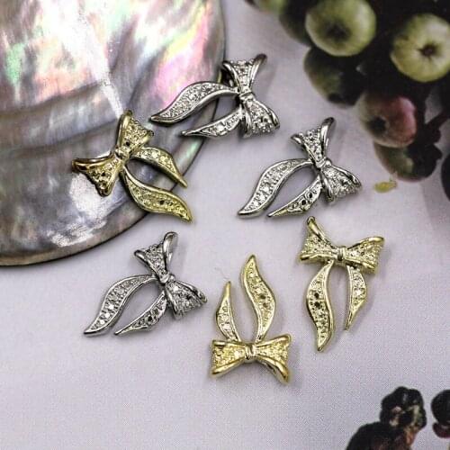 20pcs Gold Silver Alloy Bow Nail Art Decorations 3D Charm Bow Ties Nail Jewelry Ornaments Fashion Manicure Accessories For Nails
