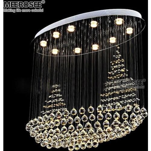 Creative Crystal chandelier light fitting K9 Crystal Mounted lamparas lustre de cristal for Stair Foyer Hotel Project Restaurant