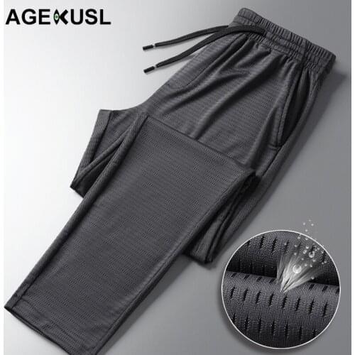 TWTOPSE Men Holed Breathable Hiking Sports Pants Coolmax Summer High Elastic Cool Running Cycling Pants Sports Trousers