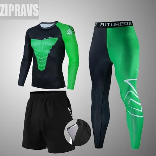 The New green ONE Mma Jiu Jitsu T-shirt Pant Set Kid Boxing Sportwear Muay Thai Kickboxing MMA Clothing Compression Clothes