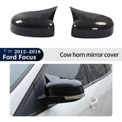For Ford Focus 2012- 2018 OX Horn Rearview Mirrors Cover Trim Carbon Fiber OX Horn Shell Rearview Cover car accessories