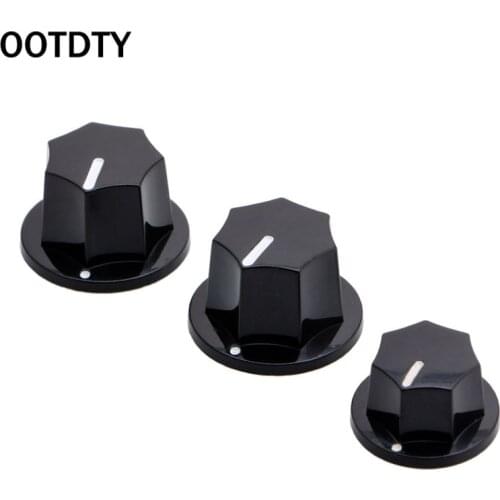 OOTDTY 1 Set 3 Plastic Knobs Preamp Control For Jazz Bass JB Effect Black 2 Big 1 Small
