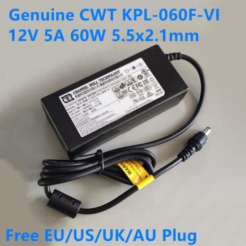 Genuine CWT KPL-060F-VI 12V 5A 60W CAD060121 AC Adapter For DA HUA Hikvision Monitoring ACER ED273A Laptop Power Supply Charger