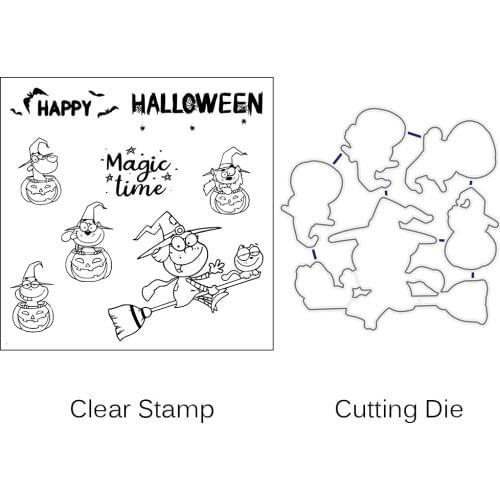 Naughty pumpkin Metal Cutting Dies and Clear stamps for DIY Scrapbooking Photo Album Decoretive Embossing Stencial