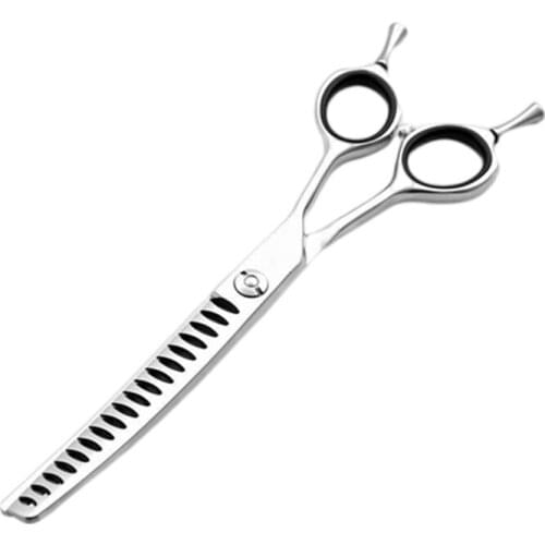 7 Inch Japanese Stainless Steel 440C Barber Up Curved Shears Pet Thinning Scissors