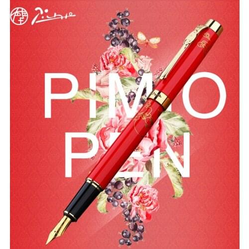 Picasso 933 High Quality Pimio Avignon Fountain Pen Red Luxury Iridium Fine Nib Gift Box Optional Office & Home Supplies