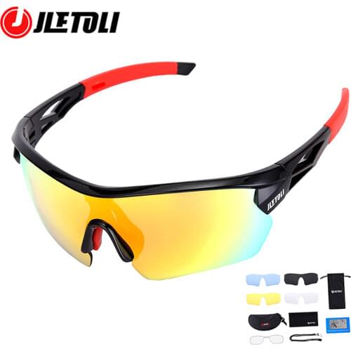 JLETOLI Polarized Cycling Glasses Bicycle Outdoor Sports Sunglasses for Men MTB Road Bike Goggles Women Mountain Bike Eyewear