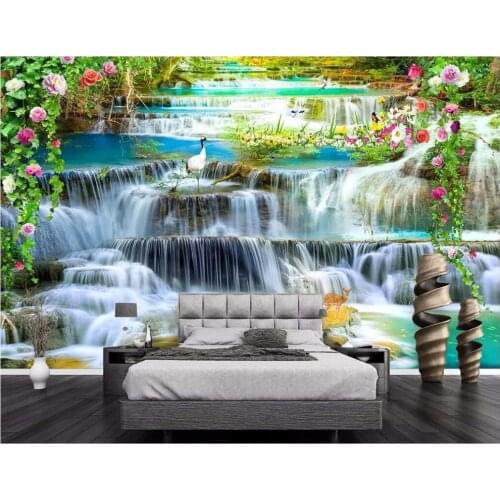 Custom photo 3d wallpaper Waterfall and water park landscape background wal living room 3d wall murals wallpaper for walls 3 d