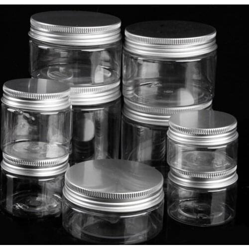 Clear Plastic Jar And Lids Empty Storage Cosmetic Containers Makeup Box Travel Bottle 30/50/60/80/100/120/250/500ml