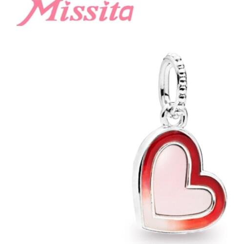 MISSITA Romantic Solid Love Pattern Pendant Charms fit Brand Bracelets Necklaces for Jewelry Making Ladies Jewelry Accessories
