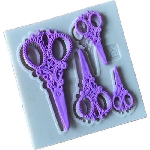 Sugarcraft Scissors Silicone Mold Fondant Mold Cake Decorating Tools Chocolate Gumpaste Mold E936