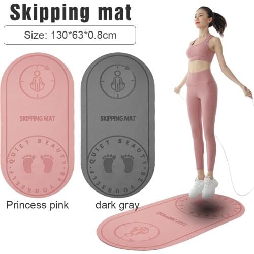 Jump Rope Yoga TPE Mat Skipping Floor Workouts for Sports Non Slip Textured Thick High Density to Avoid Sore Knees Perfect