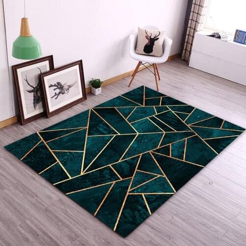 Nordic Simple Geometric 3D Printed Floor Carpets Large For Living Room Soft Flannel Sponge Anti-slip Parlor Mat Bedroom Rug Home