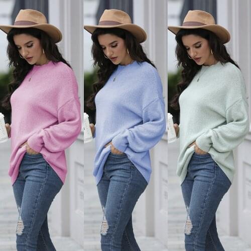 Sweater Women Pullover 2021 Sweater Women New Round Neck Loose long-sleeved Pullover Warm Sweaters Dropshipping SJ3229