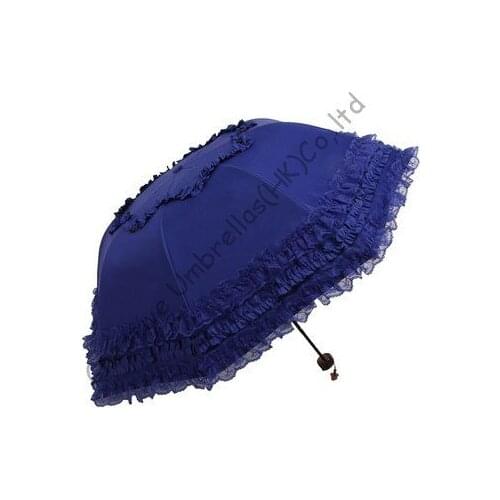 UPF>50+ Arched princess umbrellas,8 ribs,folding black coating 2 times,sunscreen,border lacing,bag parasol,UV protecting