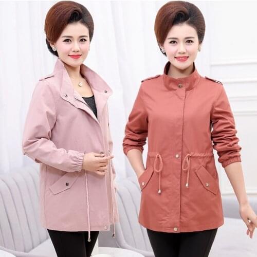 2020 new Middle-Aged Women Windbreaker Spring Autumn bomber Jacket Coat Zipper Leopard Plus Size Casual Outerwear & Coats