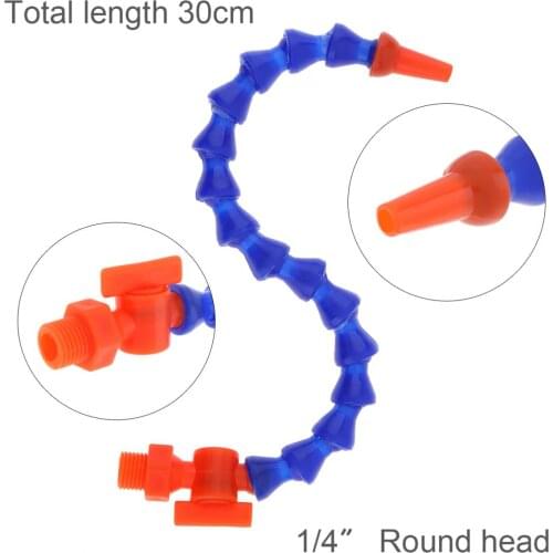 1/4 Inci 300Mm Nozzle Pusingan Plastik Fleksibel Air Minyak Tiub Penyejukan dengan Suis untuk Cnc Mesin/Pengilangan/komputer