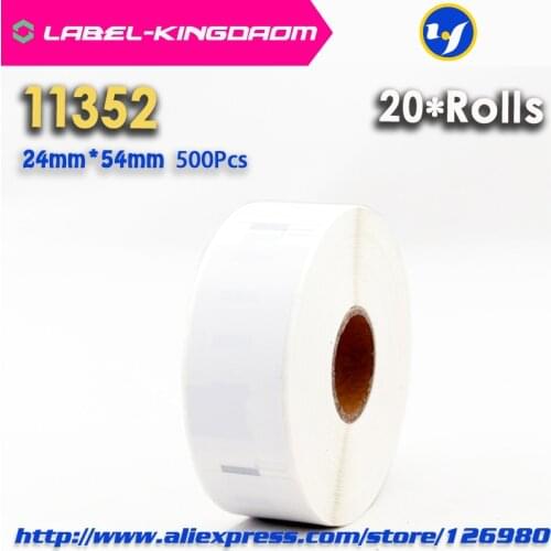 20 Rolls Dymo Compatible 11352 Label 25mm*54mm 500Pcs/Roll Compatible for LabelWriter400 450 450Turbo Printer Seiko SLP 440 450