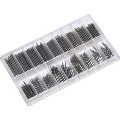 216pcs Watch accessories 1.5 thick Leather Watchband steel bracelet ear boxed table connecting shaft spring shaft raw ear rod